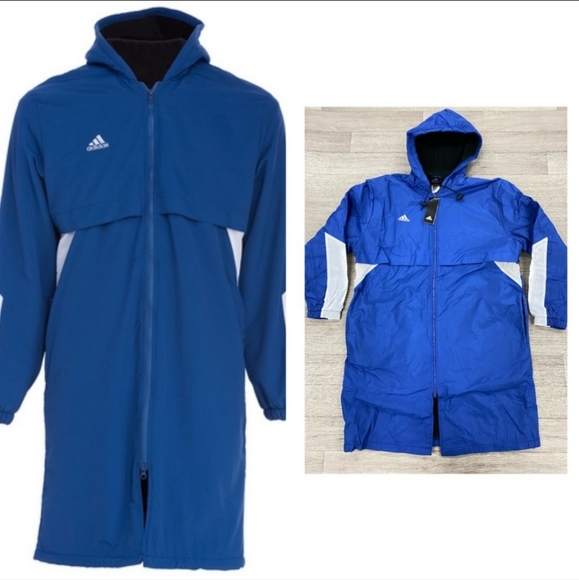 NWT ADIDAS JACKET BLUE FLEECE LINED